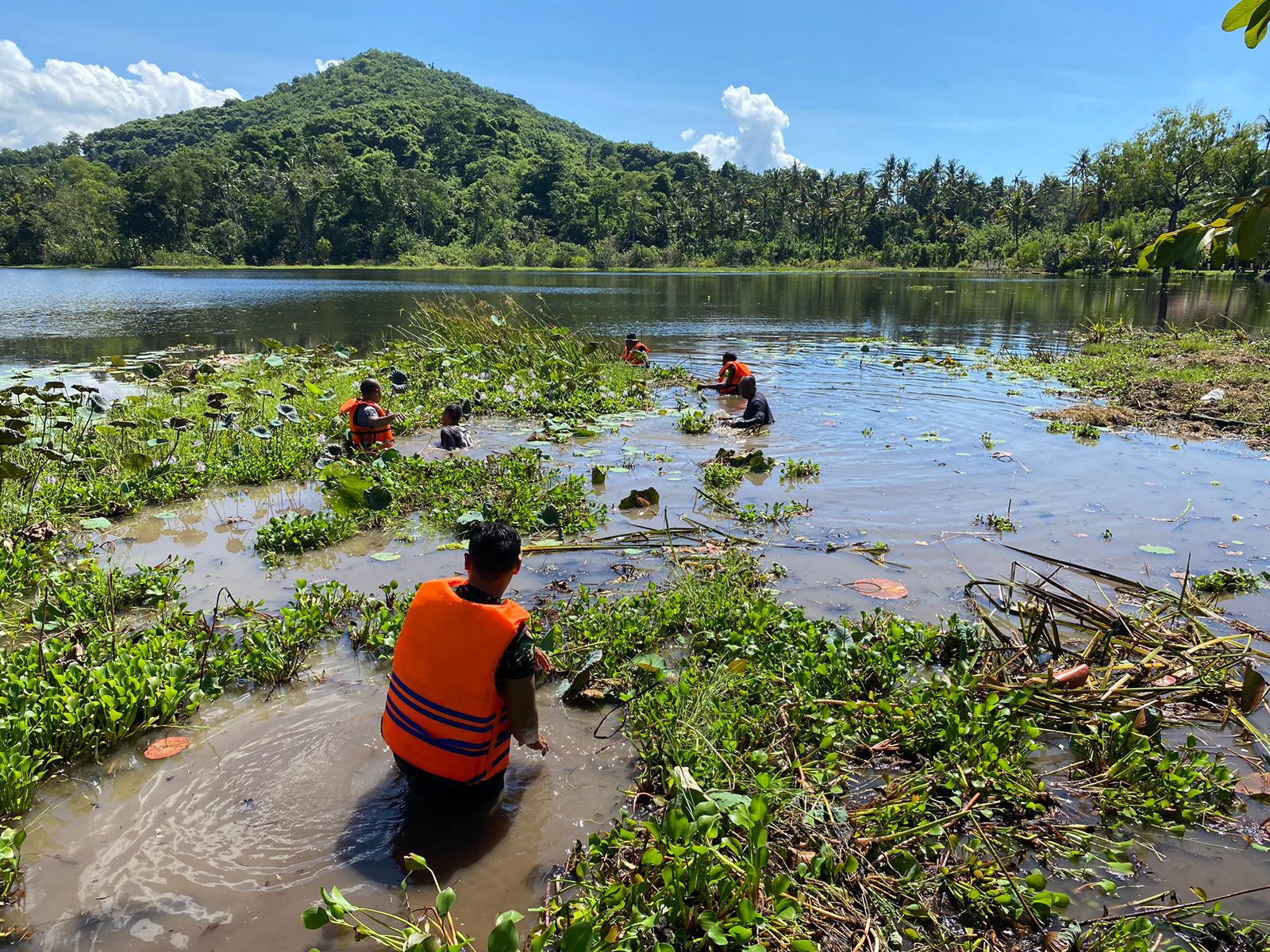 Aksi Nyata Kodim Karangasem, 80 Persen Danau Yeh Malet Kini Bersih
